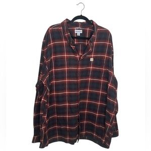 Carhartt Flannel Shirt - Burgundy White Check - Size 3XLT - Oversized Boyfriend